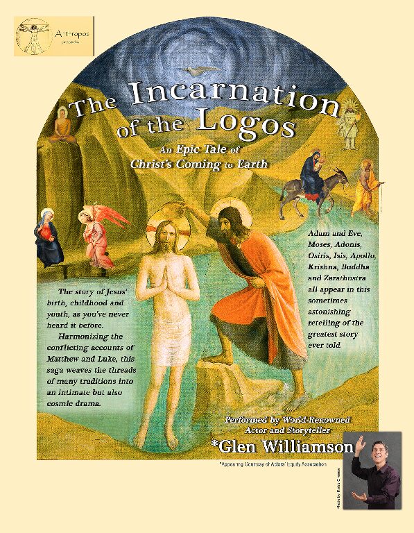 Theatrical performance with Glen Williamson, Incarnation of the Logos,Sunday Dec. 3, 2023 Denver